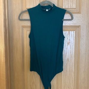 Express one eleven teal tank top bodysuit